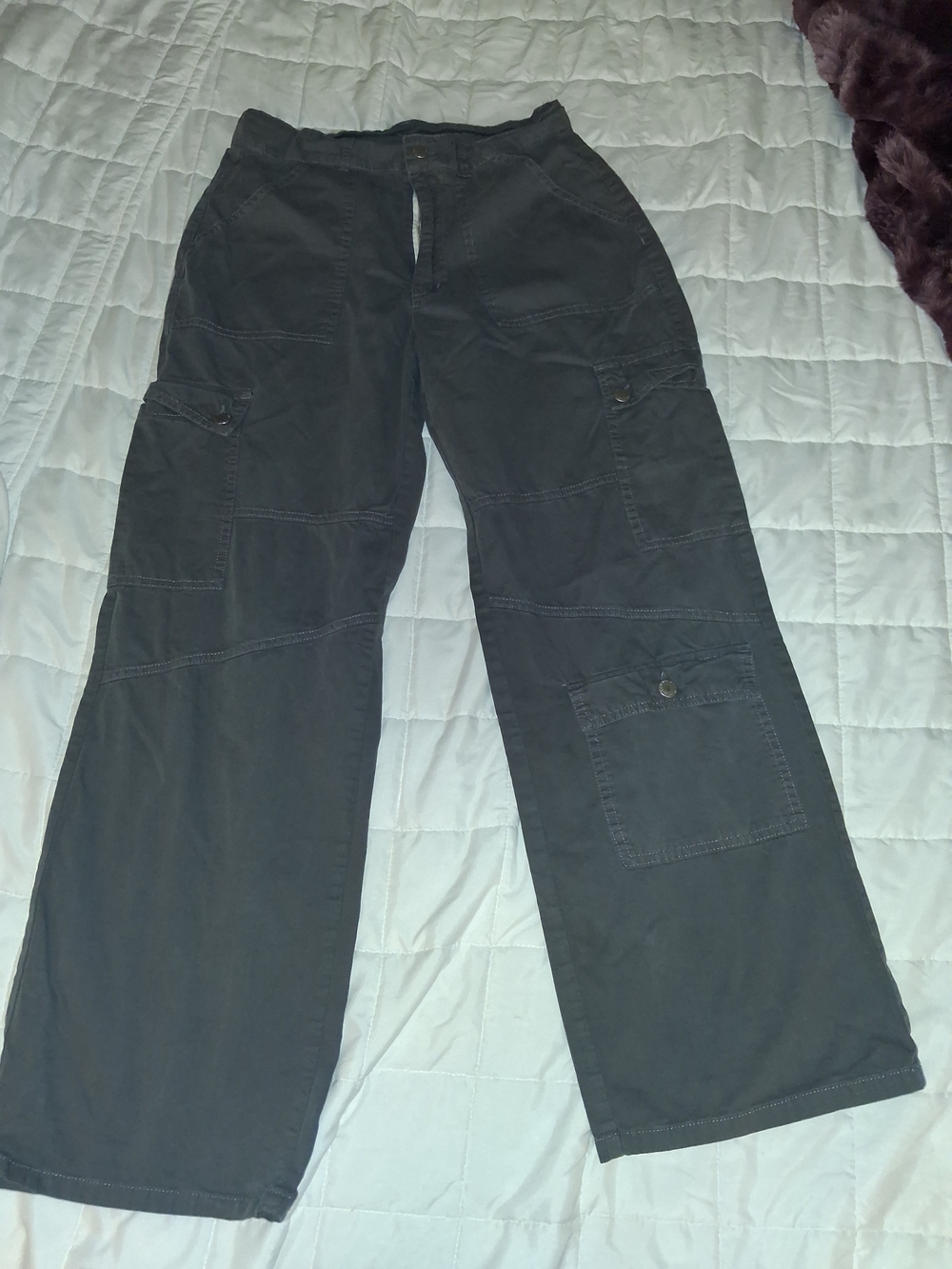 SHEIN Men's Charcoal Cargo Pants with Patch Pockets